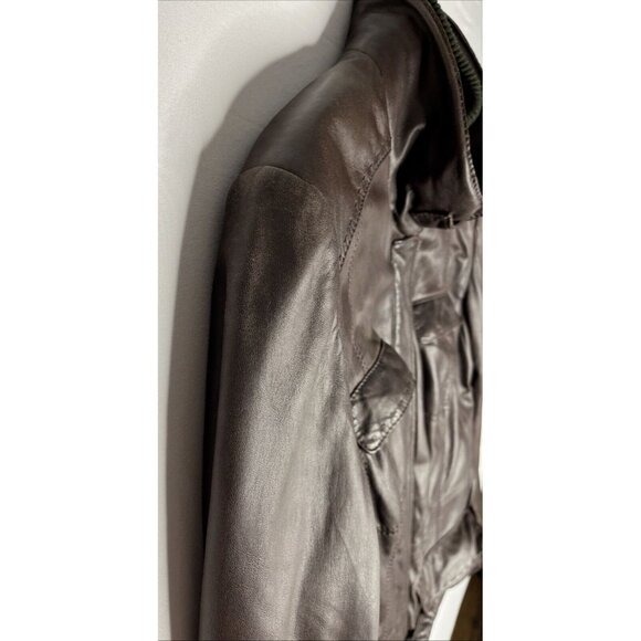 Bella Roma Nappa Lamb Dark Brown Leather Jacket Size 12 (EU Size 46)Vintage 90's - Picture 10 of 16